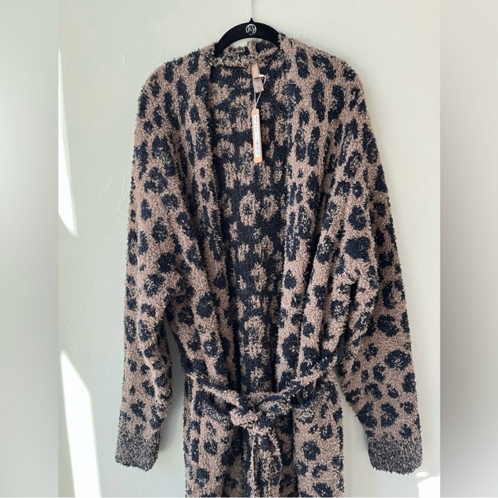 BNWT Skims Cozy Knit Unisex Robe in Limited Edition Sienna Leopard Print S/M - Picture 6 of 7